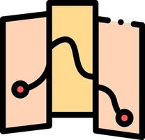 A cartoon of a map with two lines vector