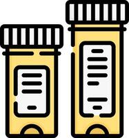 Two pill bottles with labels on them vector