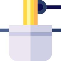 A pot with pasta in it and a spoon vector