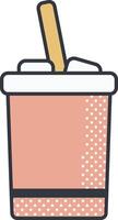 Ice cream in a bucket with a stick vector