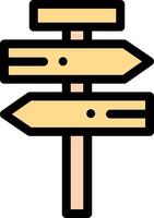 A wooden signpost with three arrows pointing in different directions vector