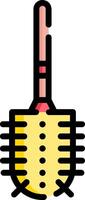 A yellow and red brush with a handle vector