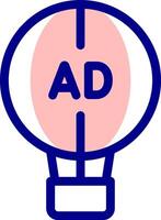 A hot air balloon with the word ad on it vector
