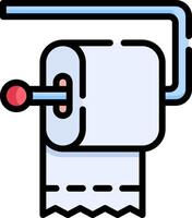 A toilet paper roll with a red button vector