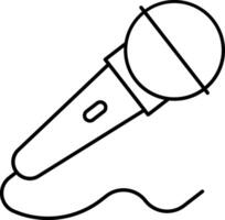 A microphone outline on a white background vector