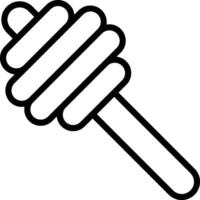 A black and white drawing of a stick with a honeycomb vector