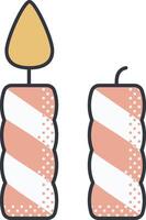 Two candles with a yellow candle in the middle vector