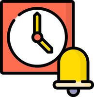A clock and a bell are next to each other vector