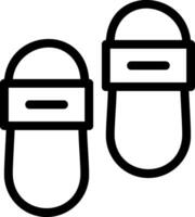 Two black and white slippers on a white background vector