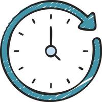 A clock with a arrow pointing to the right vector