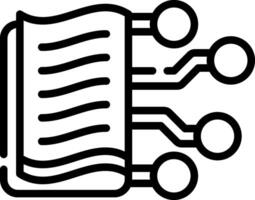 A black and white image of a book with a circuit board vector