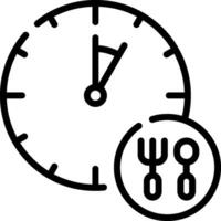 A clock and fork icon on a white background vector