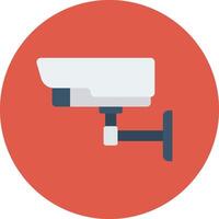 A flat icon of a security camera vector