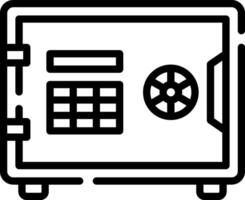 A black and white image of a safe box vector