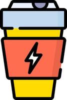 A coffee cup with a lightning bolt on it vector