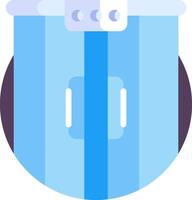 A blue and white container with a handle vector