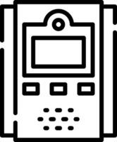 A black and white image of a phone vector