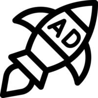 A black and white logo of a rocket with the word ad vector