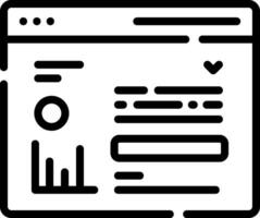 A black and white icon of a website vector