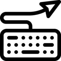 A black and white image of a keyboard and arrow vector
