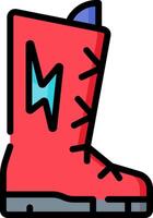 Red boot icon with lightning bolt on the side vector