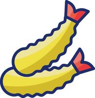 Two yellow fish with red tails on a white background vector