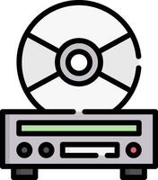 A cd player and a cd on top of a turntable vector