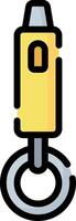 A yellow object with a black handle on it vector