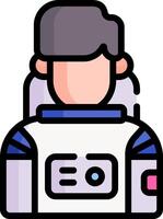 An astronaut icon with a blue background vector