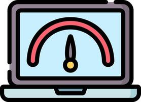 A laptop with a meter on it vector