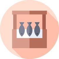 Fish in a box icon vector