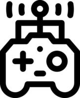 A black and white image of a game controller vector