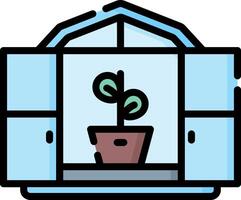 A potted plant in a window with a window vector