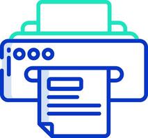 Printer icon with paper and a paper vector