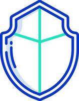 A shield with a green cross on it vector