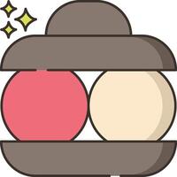 Two balls in a container with a star on top vector