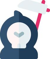 A skull with a hat and a pickaxe vector