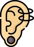 An ear with a microphone on it vector