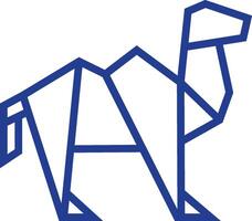 a blue camel with a triangle shape vector