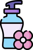 a bottle of soap and a flower vector