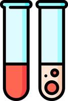 Two test tubes with red liquid in them vector
