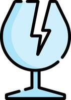 A glass with a lightning bolt in it vector