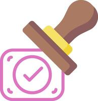 A stamp with a check mark on it vector