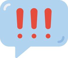 A speech bubble with three red exclamation points vector