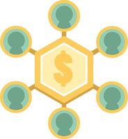 A money network with people around it vector