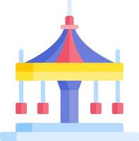 A carousel with a colorful top vector