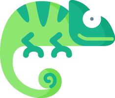 A green chameleon with a white background vector