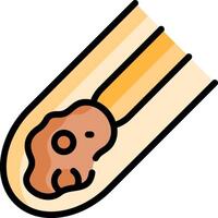 A hot dog with a piece of meat in it vector