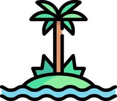 An island with a palm tree on it vector