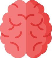A red brain with a white background vector
